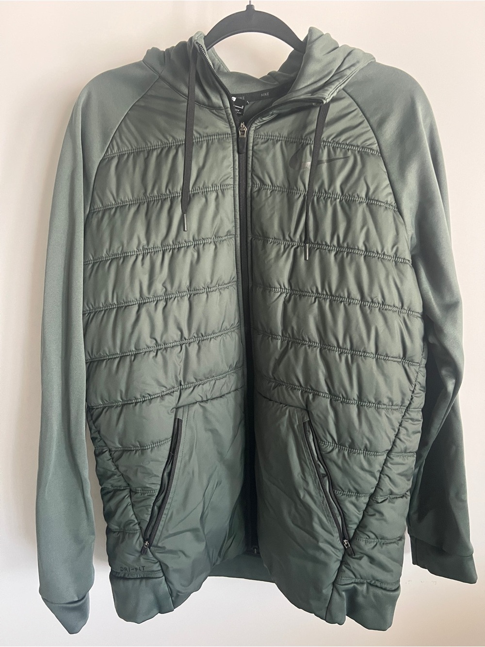 Women’s Nike Hooded Quilted Jacket - Sage Olive Green